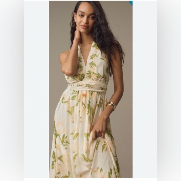 FARM Rio Cream Halter Tie Maxi Dress - Picture 3 of 10